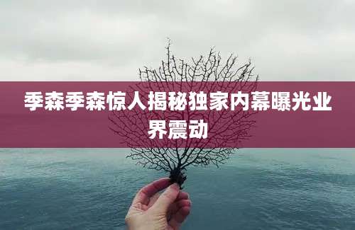 季森季森惊人揭秘独家内幕曝光业界震动