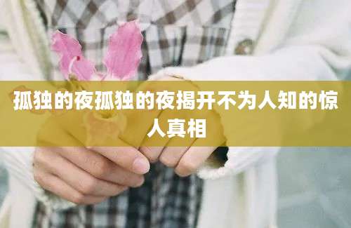孤独的夜孤独的夜揭开不为人知的惊人真相
