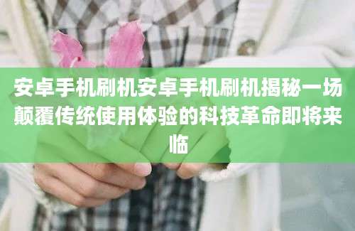 安卓手机刷机安卓手机刷机揭秘一场颠覆传统使用体验的科技革命即将来临