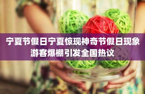 宁夏节假日宁夏惊现神奇节假日现象游客爆棚引发全国热议