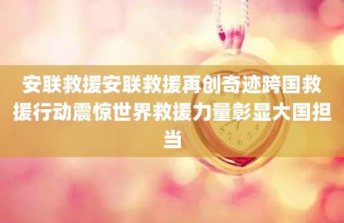 安联救援安联救援再创奇迹跨国救援行动震惊世界救援力量彰显大国担当