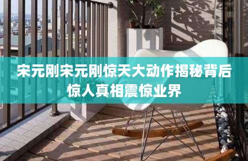 宋元刚宋元刚惊天大动作揭秘背后惊人真相震惊业界