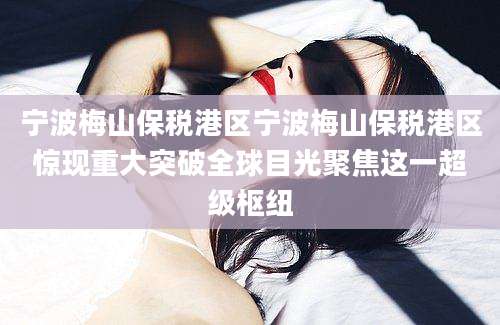 宁波梅山保税港区宁波梅山保税港区惊现重大突破全球目光聚焦这一超级枢纽
