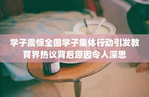 学子震惊全国学子集体行动引发教育界热议背后原因令人深思
