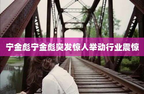 宁金彪宁金彪突发惊人举动行业震惊