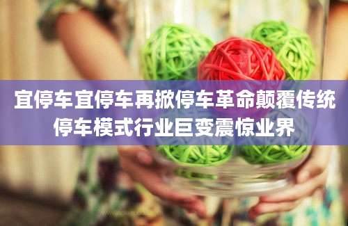 宜停车宜停车再掀停车革命颠覆传统停车模式行业巨变震惊业界