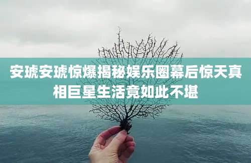 安琥安琥惊爆揭秘娱乐圈幕后惊天真相巨星生活竟如此不堪