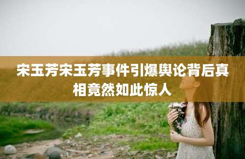 宋玉芳宋玉芳事件引爆舆论背后真相竟然如此惊人