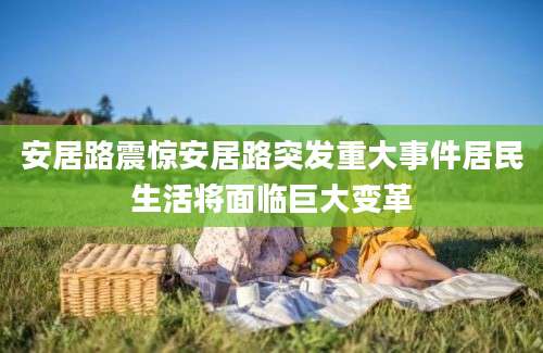 安居路震惊安居路突发重大事件居民生活将面临巨大变革