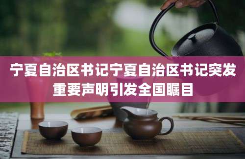 宁夏自治区书记宁夏自治区书记突发重要声明引发全国瞩目
