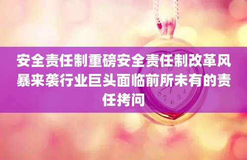 安全责任制重磅安全责任制改革风暴来袭行业巨头面临前所未有的责任拷问