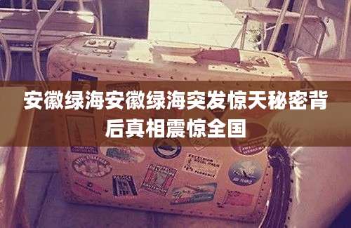 安徽绿海安徽绿海突发惊天秘密背后真相震惊全国