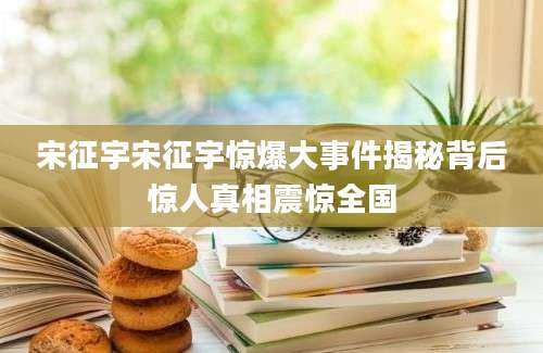 宋征宇宋征宇惊爆大事件揭秘背后惊人真相震惊全国
