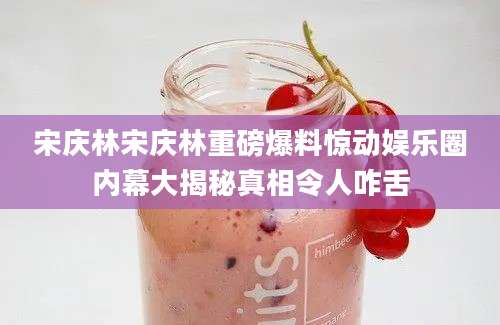 宋庆林宋庆林重磅爆料惊动娱乐圈内幕大揭秘真相令人咋舌