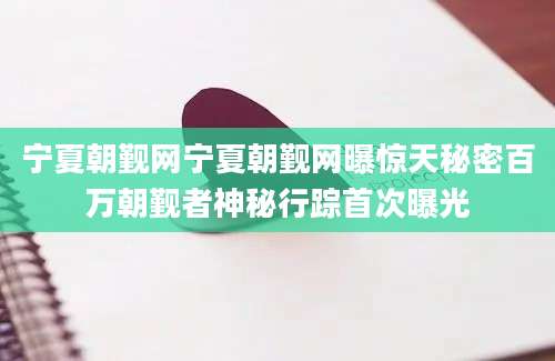 宁夏朝觐网宁夏朝觐网曝惊天秘密百万朝觐者神秘行踪首次曝光