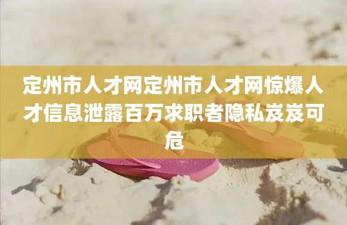 定州市人才网定州市人才网惊爆人才信息泄露百万求职者隐私岌岌可危