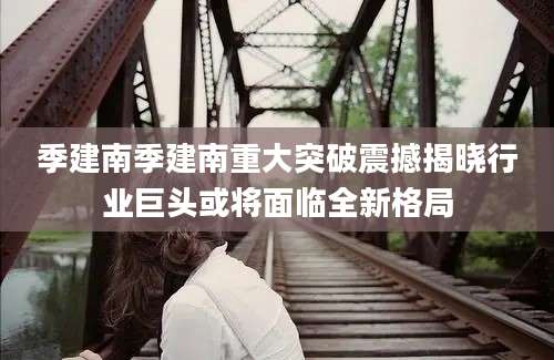 季建南季建南重大突破震撼揭晓行业巨头或将面临全新格局