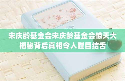 宋庆龄基金会宋庆龄基金会惊天大揭秘背后真相令人瞠目结舌