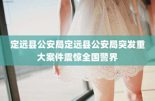 定远县公安局定远县公安局突发重大案件震惊全国警界