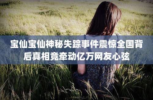 宝仙宝仙神秘失踪事件震惊全国背后真相竟牵动亿万网友心弦