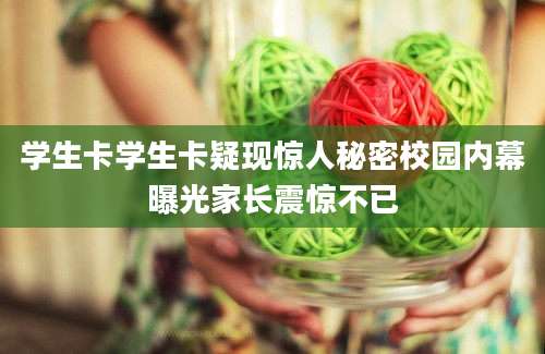 学生卡学生卡疑现惊人秘密校园内幕曝光家长震惊不已