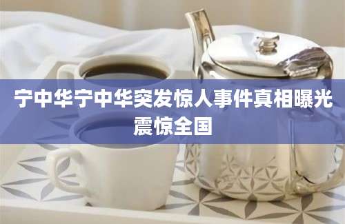 宁中华宁中华突发惊人事件真相曝光震惊全国
