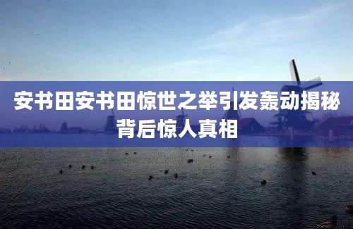 安书田安书田惊世之举引发轰动揭秘背后惊人真相