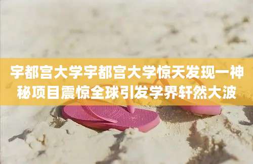 宇都宫大学宇都宫大学惊天发现一神秘项目震惊全球引发学界轩然大波