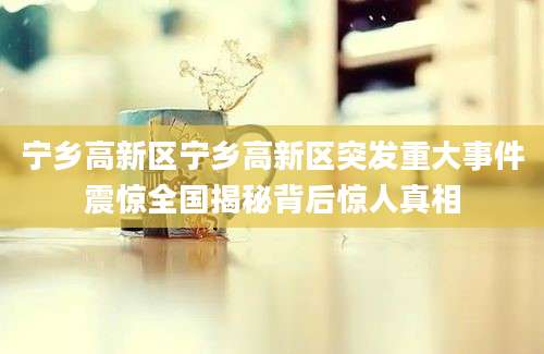 宁乡高新区宁乡高新区突发重大事件震惊全国揭秘背后惊人真相