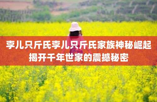 孛儿只斤氏孛儿只斤氏家族神秘崛起揭开千年世家的震撼秘密