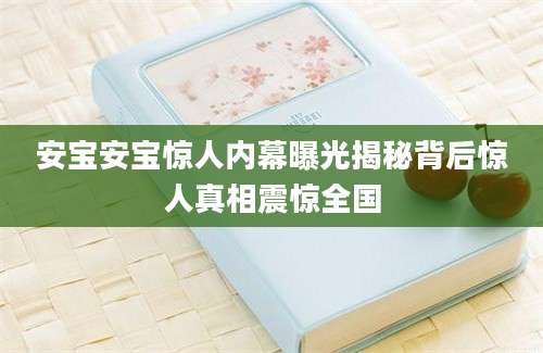 安宝安宝惊人内幕曝光揭秘背后惊人真相震惊全国