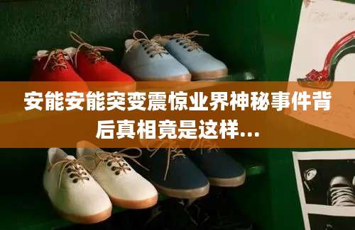 安能安能突变震惊业界神秘事件背后真相竟是这样...