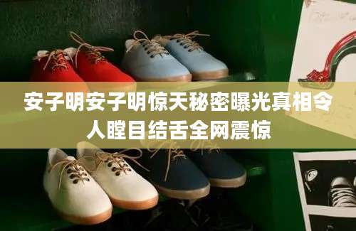 安子明安子明惊天秘密曝光真相令人瞠目结舌全网震惊
