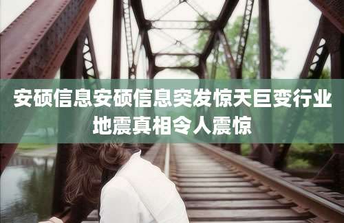 安硕信息安硕信息突发惊天巨变行业地震真相令人震惊