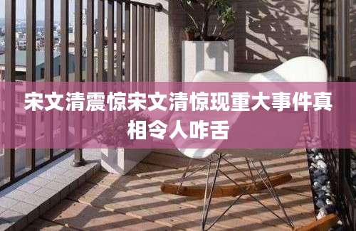 宋文清震惊宋文清惊现重大事件真相令人咋舌