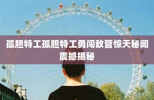孤胆特工孤胆特工勇闯敌营惊天秘闻震撼揭秘