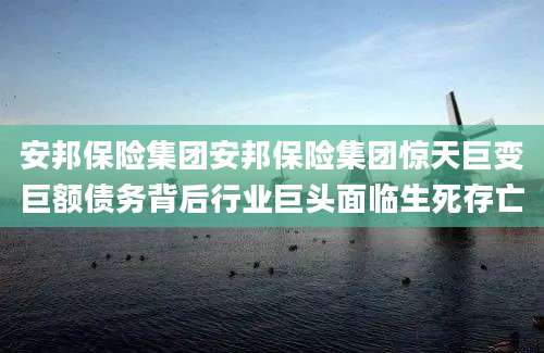 安邦保险集团安邦保险集团惊天巨变巨额债务背后行业巨头面临生死存亡