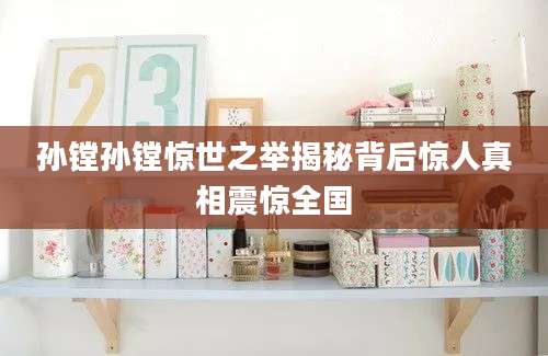 孙镗孙镗惊世之举揭秘背后惊人真相震惊全国