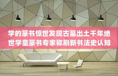学的篆书惊世发现古墓出土千年绝世学童篆书专家称刷新书法史认知