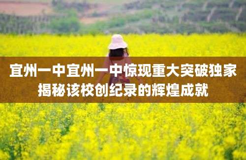宜州一中宜州一中惊现重大突破独家揭秘该校创纪录的辉煌成就
