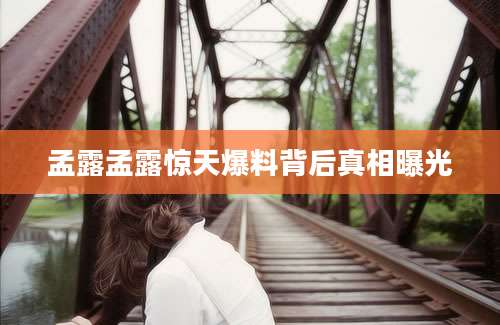 孟露孟露惊天爆料背后真相曝光