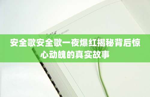 安全歌安全歌一夜爆红揭秘背后惊心动魄的真实故事