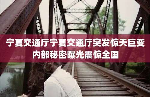 宁夏交通厅宁夏交通厅突发惊天巨变内部秘密曝光震惊全国